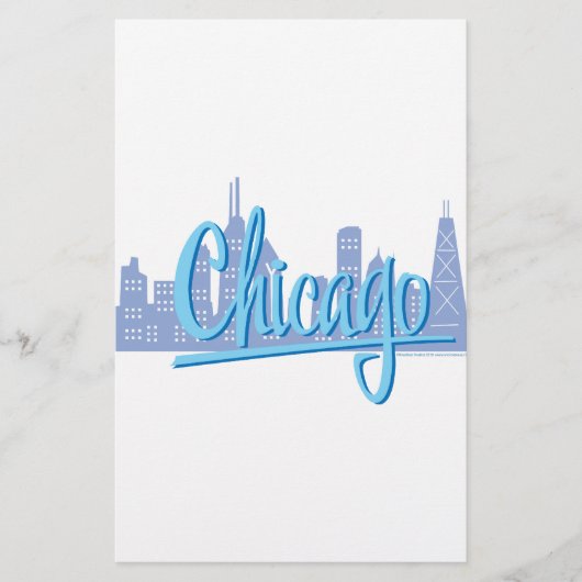 Chicago Windy City Skyline Briefpapier (Vorderseite)
