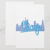 Chicago Windy City Skyline Briefpapier (Vorne/Hinten)