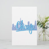 Chicago Windy City Skyline Briefpapier (Stehend Vorderseite)