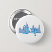 Chicago Windy City Skyline Button (Vorne & Hinten)