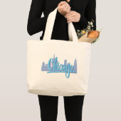 Chicago Windy City Skyline Jumbo Stoffbeutel (Vorderseite (Produkt))
