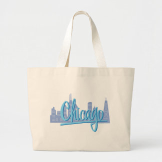 Chicago Windy City Skyline Jumbo Stoffbeutel