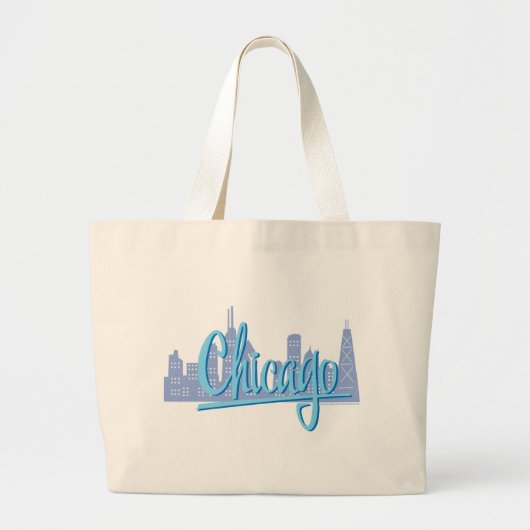 Chicago Windy City Skyline Jumbo Stoffbeutel (Vorne)