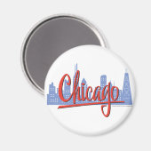 Chicago Windy City Skyline Magnet (Vorderseite/Rückseite)