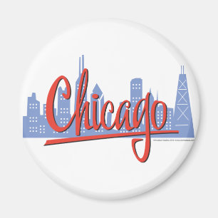 Chicago Windy City Skyline Magnet
