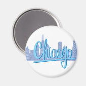 Chicago Windy City Skyline Magnet (Vorderseite/Rückseite)