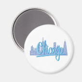 Chicago Windy City Skyline Magnet (Vorderseite/Rückseite)