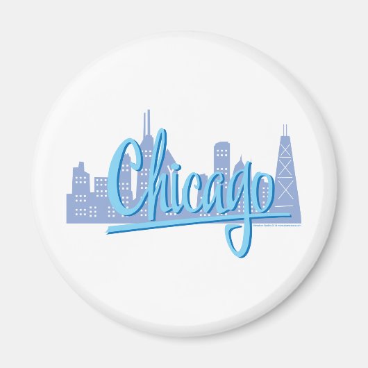 Chicago Windy City Skyline Magnet (Vorne)