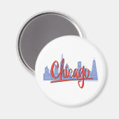 Chicago Windy City Skyline Magnet (Vorderseite/Rückseite)