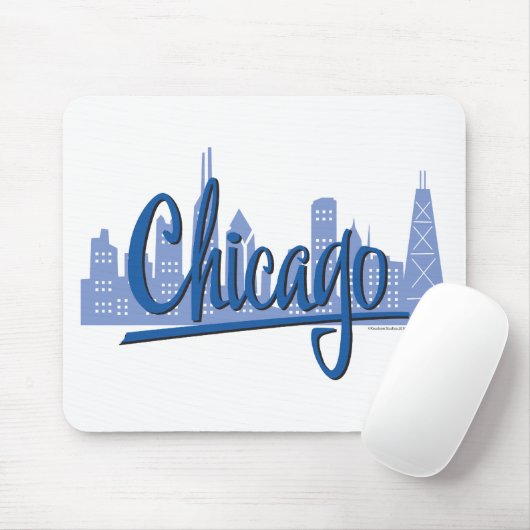 Chicago Windy City Skyline Mousepad (Mit Mouse)