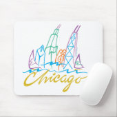 Chicago Windy City Skyline Mousepad (Mit Mouse)