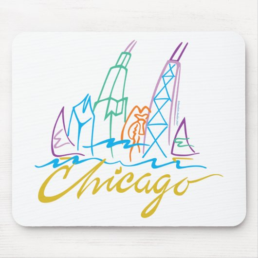 Chicago Windy City Skyline Mousepad (Vorne)