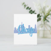 Chicago Windy City Skyline Postkarte (Stehend Vorderseite)