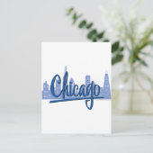 Chicago Windy City Skyline Postkarte (Stehend Vorderseite)