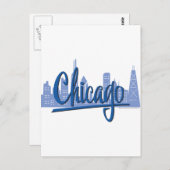 Chicago Windy City Skyline Postkarte (Vorne/Hinten)