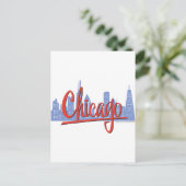 Chicago Windy City Skyline Postkarte (Stehend Vorderseite)