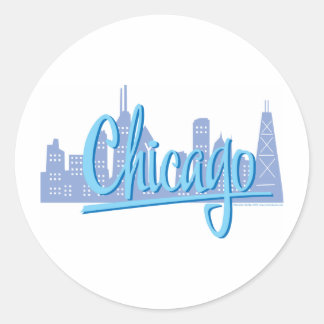 Chicago Windy City Skyline Runder Aufkleber