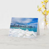 Chicago-Winter-Skyline-Grußkarte Karte (Gelbe Blume)