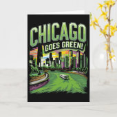 Chicago wird grün am St. Patrick's Day Karte (Gelbe Blume)