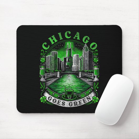 Chicago wird grün am St. Patricks Day Mousepad (Mit Mouse)