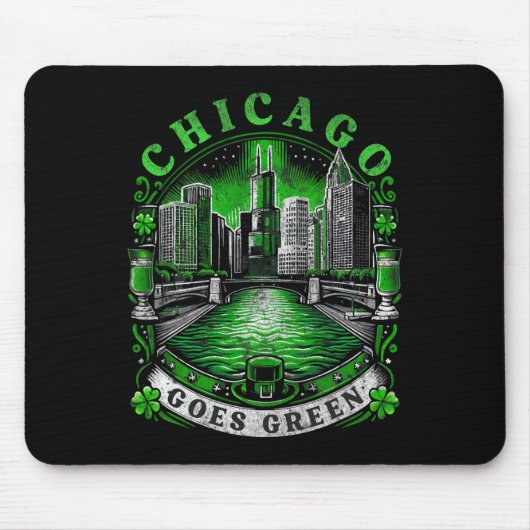 Chicago wird grün am St. Patricks Day Mousepad (Vorne)