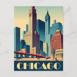 Chicago, Wolkenkratzer, Reisen Postkarte