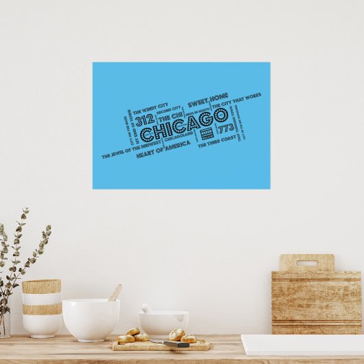 Chicago Word Cloud Poster (Küche)