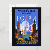 Chicago World Fair 1934 Postkarte (Vorne/Hinten)
