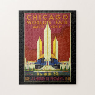 Chicago World Fair Vintage Poster 1933 Puzzle