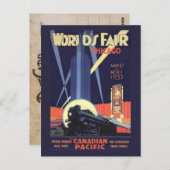 Chicago World's Fair 1933 Vintage Postkarte (Vorne/Hinten)