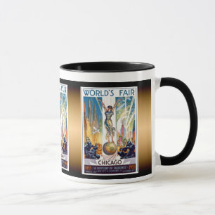 Chicago World's Fair 1933 - Vintage Retro Art Deco Tasse