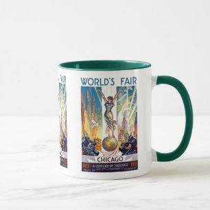 Chicago World's Fair 1933 - Vintage Retro Art Deco Tasse