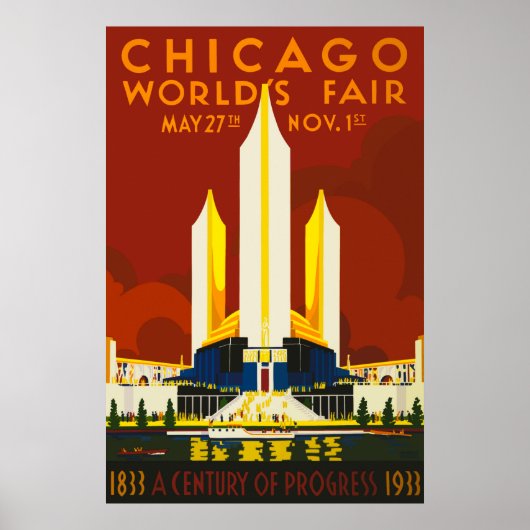 Chicago World's Fair Century of Progress 1933 Post Poster (Vorne)