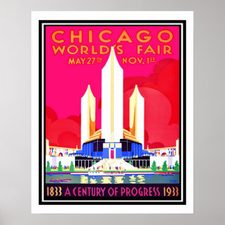 Chicago Worlds Fair Vintag Reproduction Poster