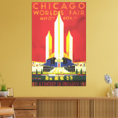 Chicago Worlds Fair Vintage Poster Leinwanddruck (Insitu (Wohnzimmer))