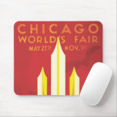 Chicago Worlds Fair Vintage Poster Mousepad (Mit Mouse)