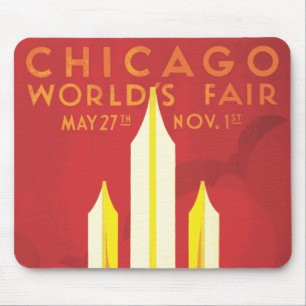 Chicago Worlds Fair Vintage Poster Mousepad
