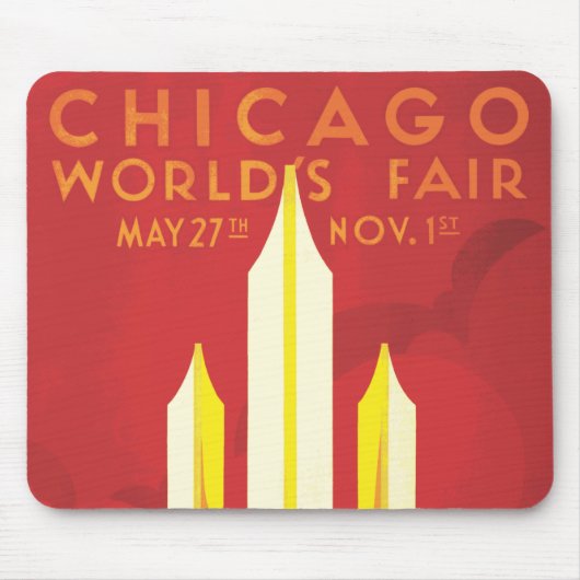 Chicago Worlds Fair Vintage Poster Mousepad (Vorne)