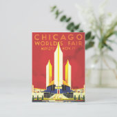 Chicago Worlds Fair Vintage Poster Postkarte (Stehend Vorderseite)