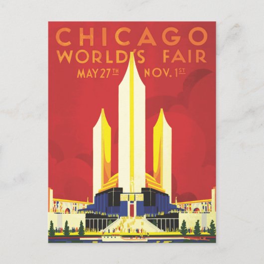 Chicago Worlds Fair Vintage Poster Postkarte (Vorderseite)