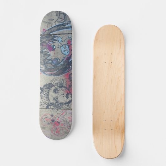 Chicago Zeichnend Graffiti Skateboard (Vorderseite)