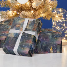 Chicago zu Weihnachten und Neujahr: Wasserfarben