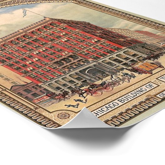 Chicago, Zuhause Insurance Gebäude, Vintag Poster (Ecke)