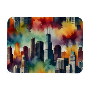 Chicagoer Aquarellkunst Magnet
