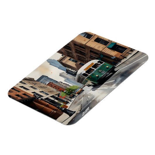 Chicagoer Aquarellkunst Magnet (Linke Seite)