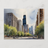 Chicagoer Aquarellkunst Postkarte (Vorderseite)
