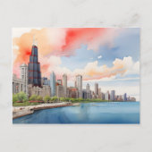 Chicagoer Aquarellkunst Postkarte (Vorderseite)