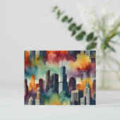 Chicagoer Aquarellkunst Postkarte (Stehend Vorderseite)