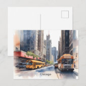 Chicagoer Aquarellkunst Postkarte (Vorne/Hinten)