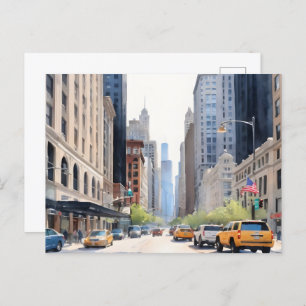 Chicagoer Aquarellkunst Postkarte